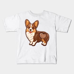 Valentine Pembroke Welsh Corgi Shaped Chocolate Kids T-Shirt